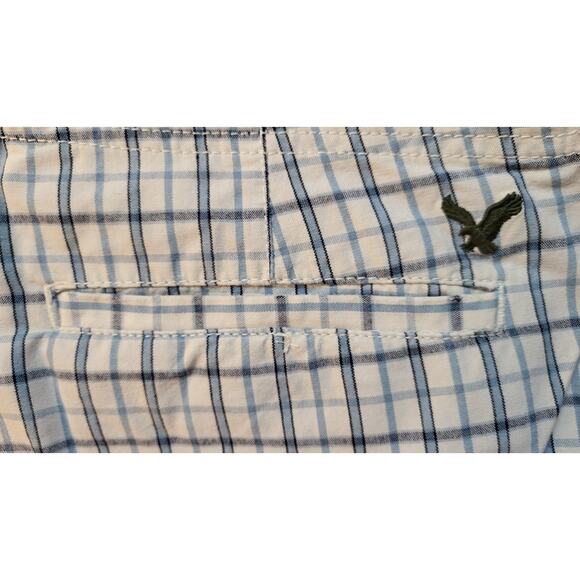 American Eagle Outfitters Shorts Men Size 32 Plaid Multi-Color Blue & Ivory - Picture 13 of 16